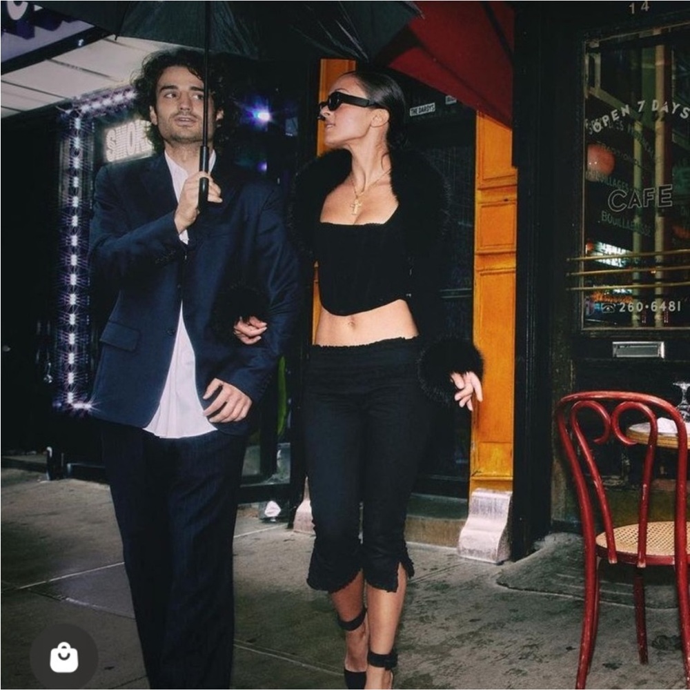 Daniel Guizio ruched black capris